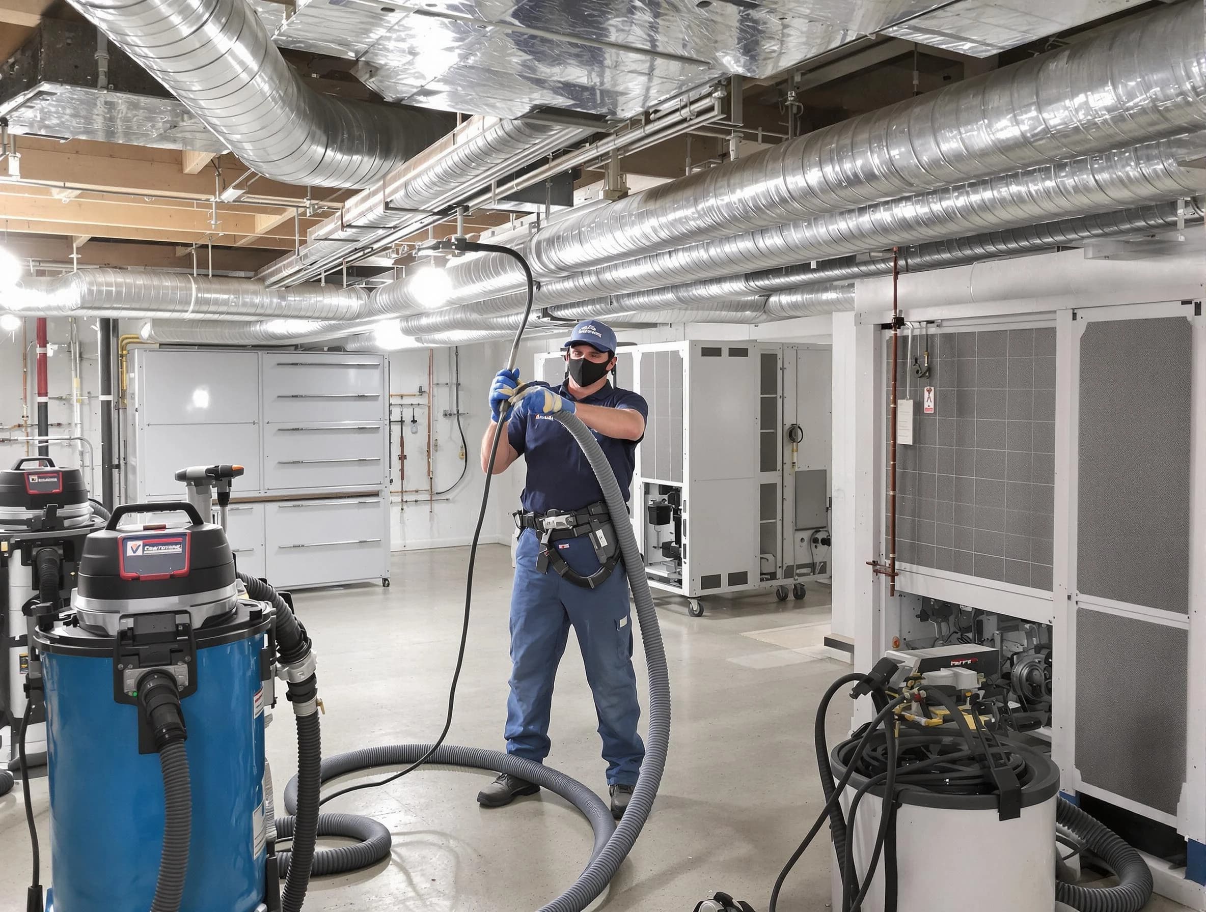 Carefree Air Duct Cleaning specialist performing thorough central air duct cleaning for improved system efficiency in Carefree