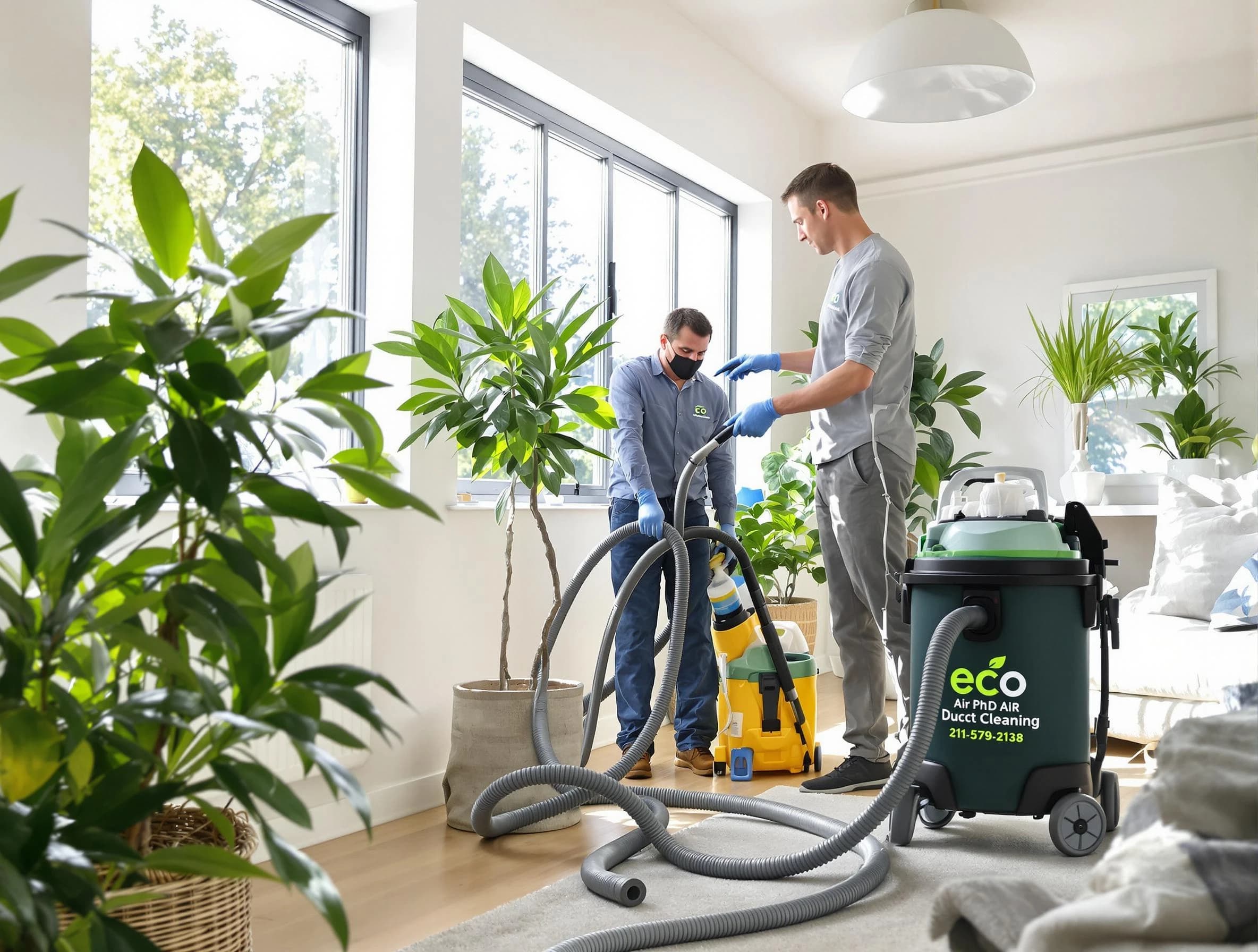 Carefree Air Duct Cleaning technician performing eco-friendly duct cleaning using sustainable methods in Carefree