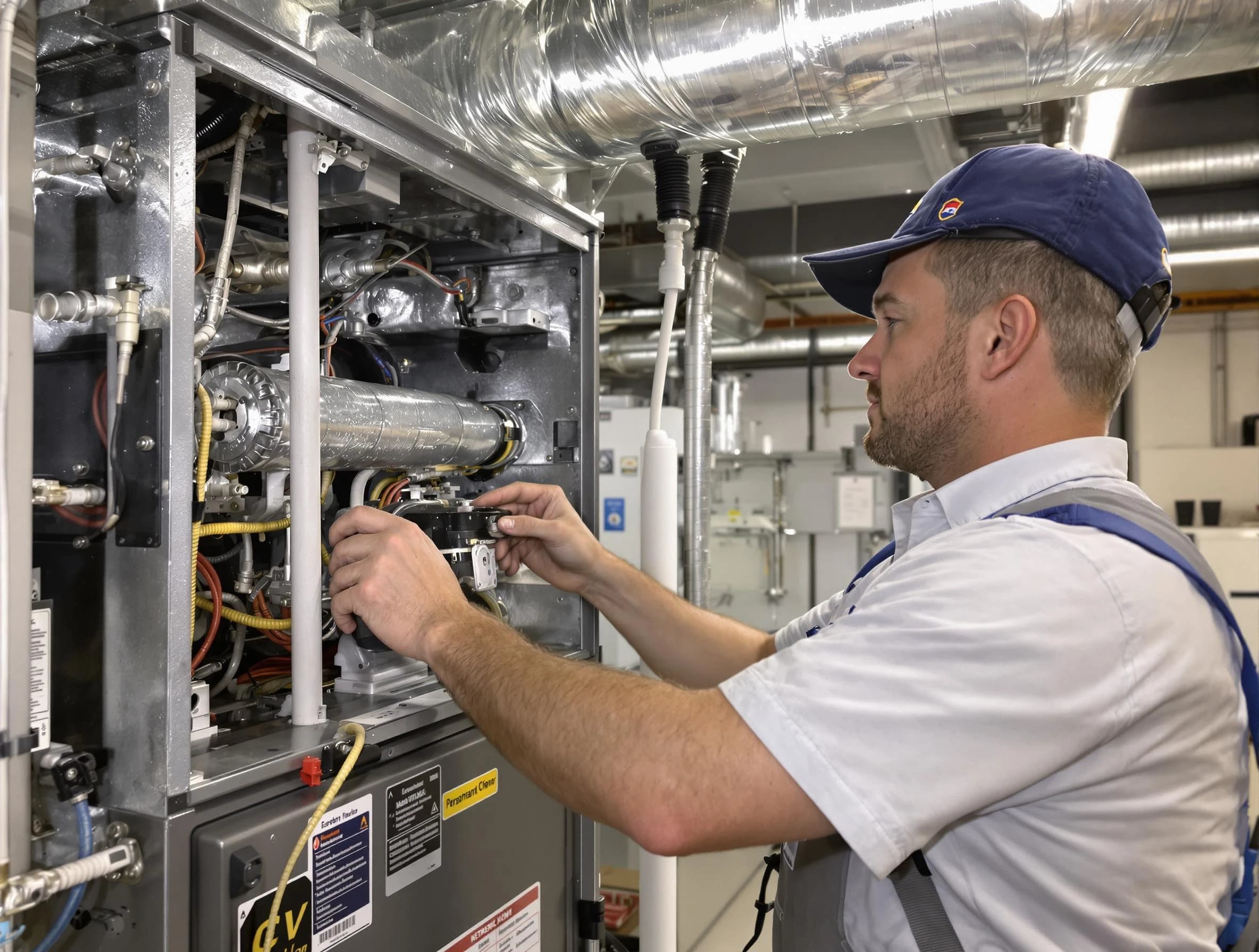 Carefree Air Duct Cleaning specialist performing thorough furnace duct cleaning to improve heating efficiency in Carefree