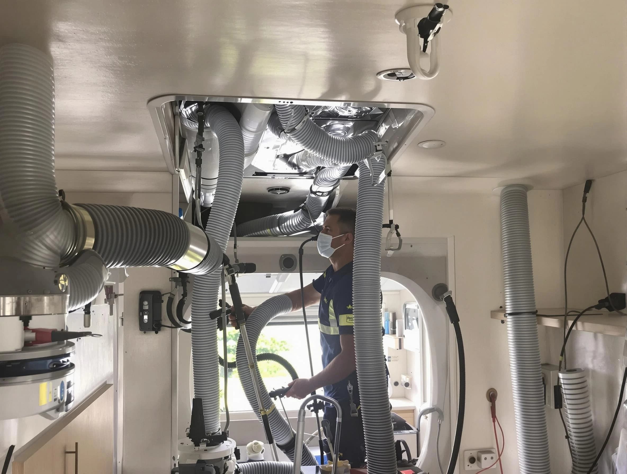 Carefree Air Duct Cleaning specialist performing precise mobile home duct cleaning in Carefree