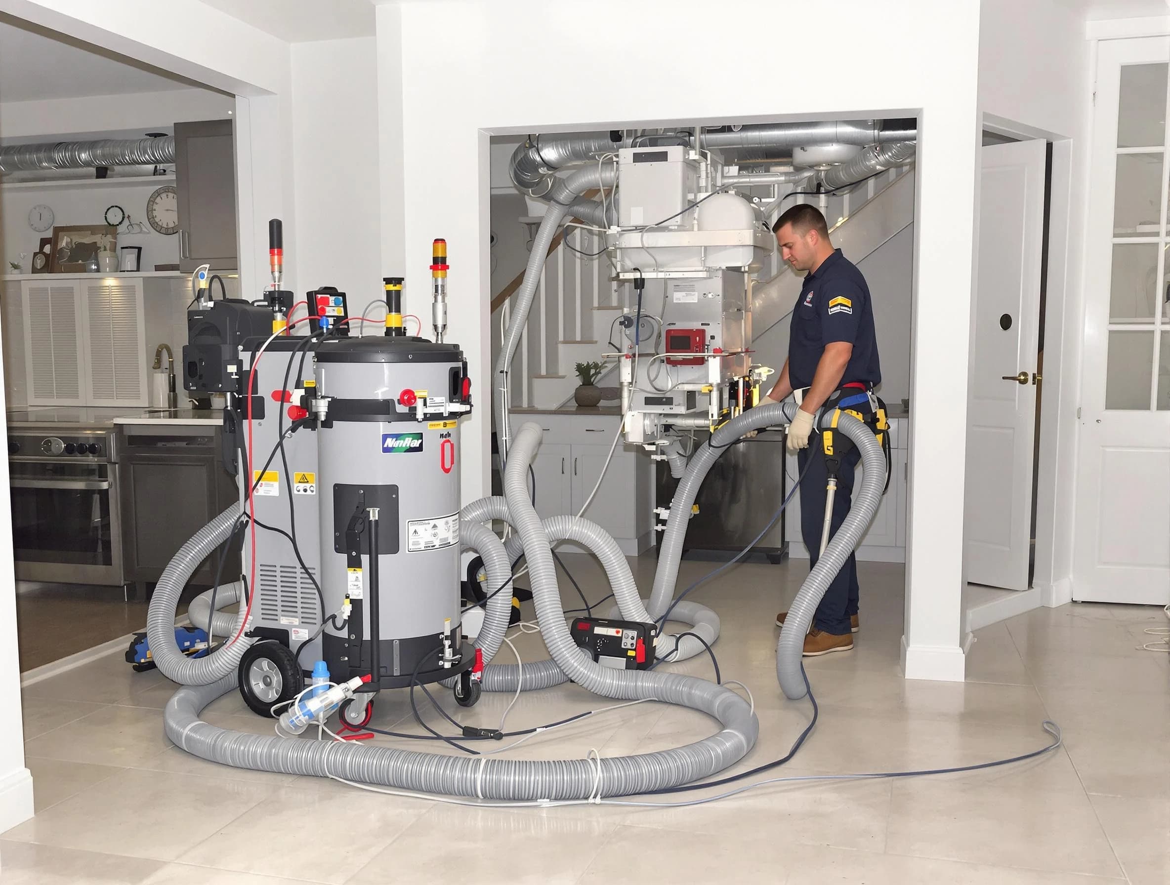 Carefree Air Duct Cleaning technician operating negative pressure cleaning equipment for thorough duct maintenance in Carefree