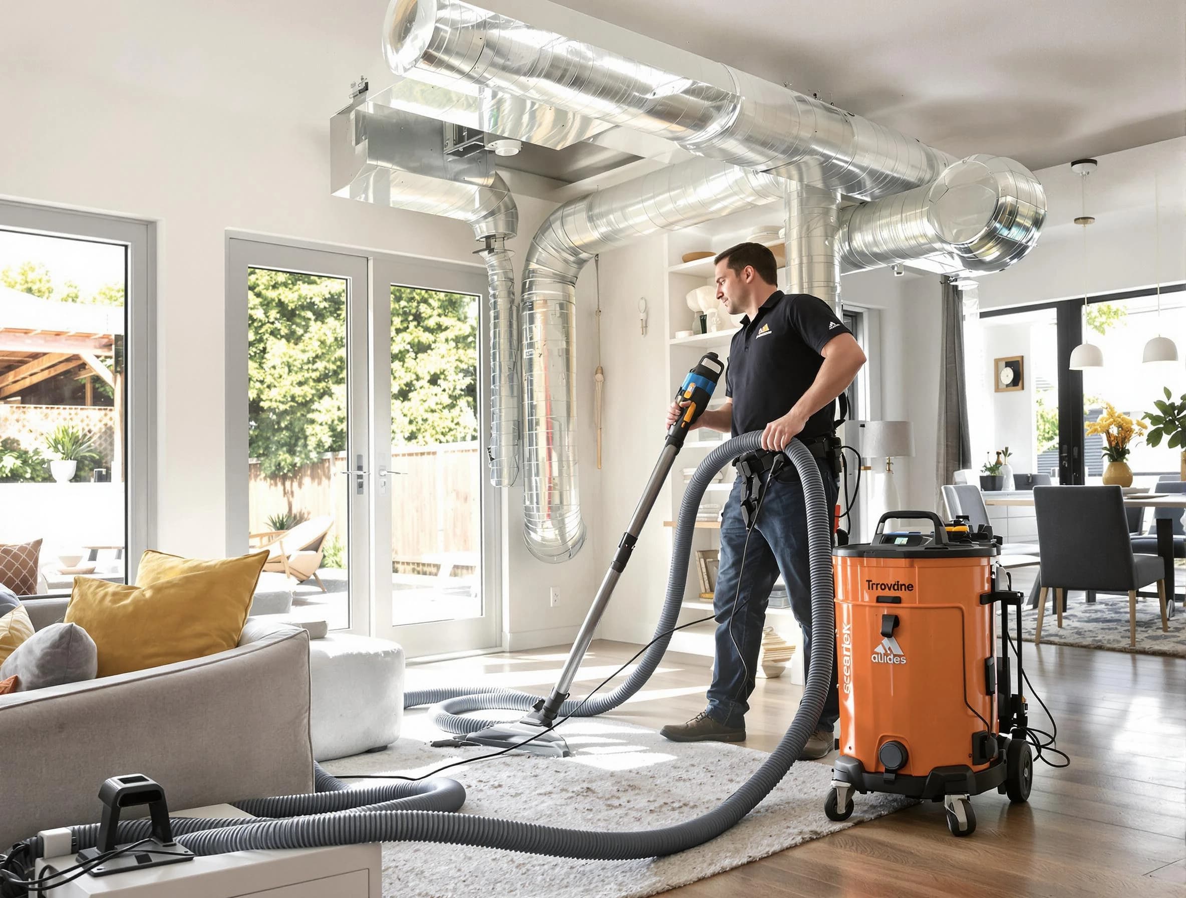 Carefree Air Duct Cleaning specialist performing thorough residential duct cleaning using advanced equipment in Carefree