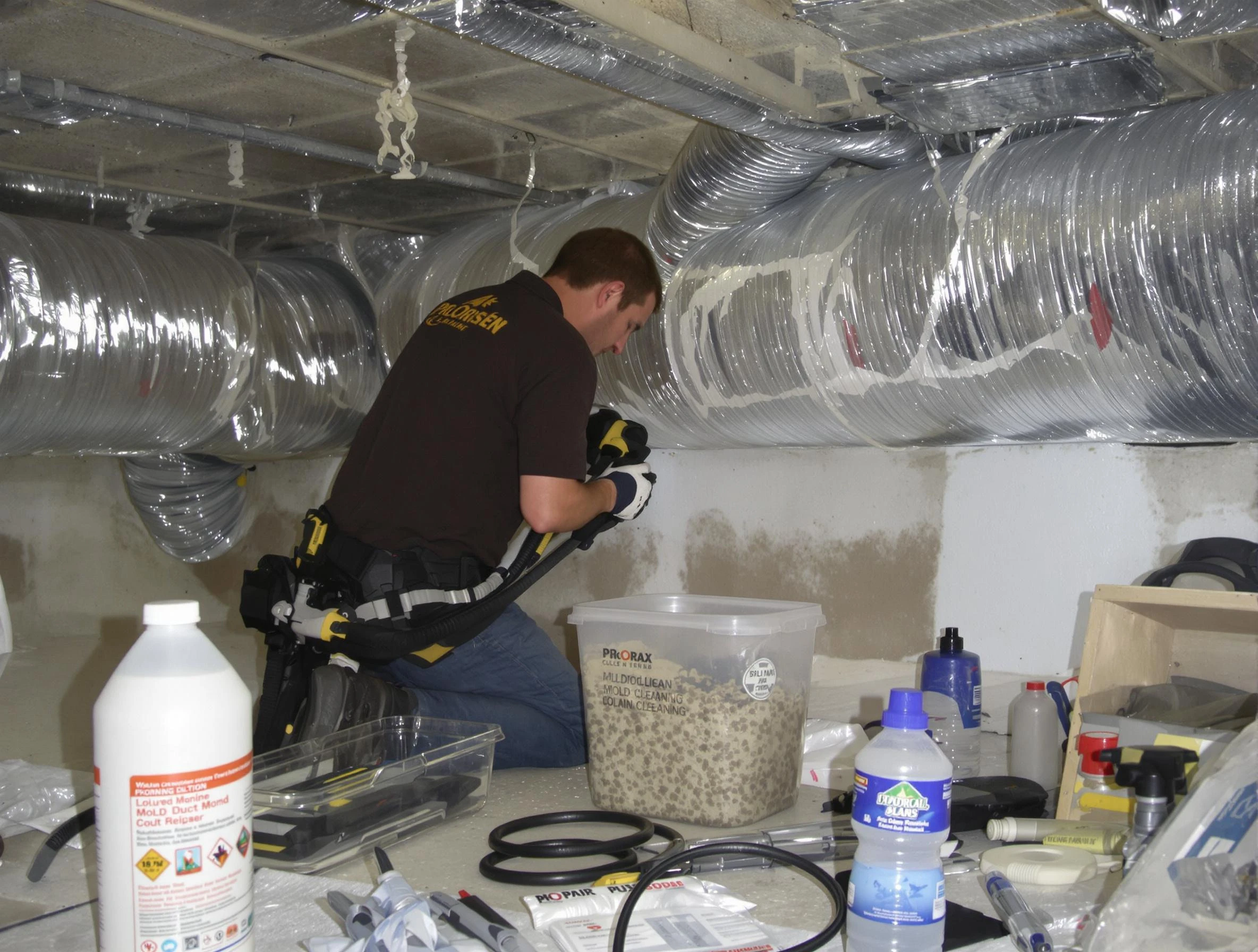 Carefree Air Duct Cleaning specialist performing professional mold removal from air ducts in Carefree