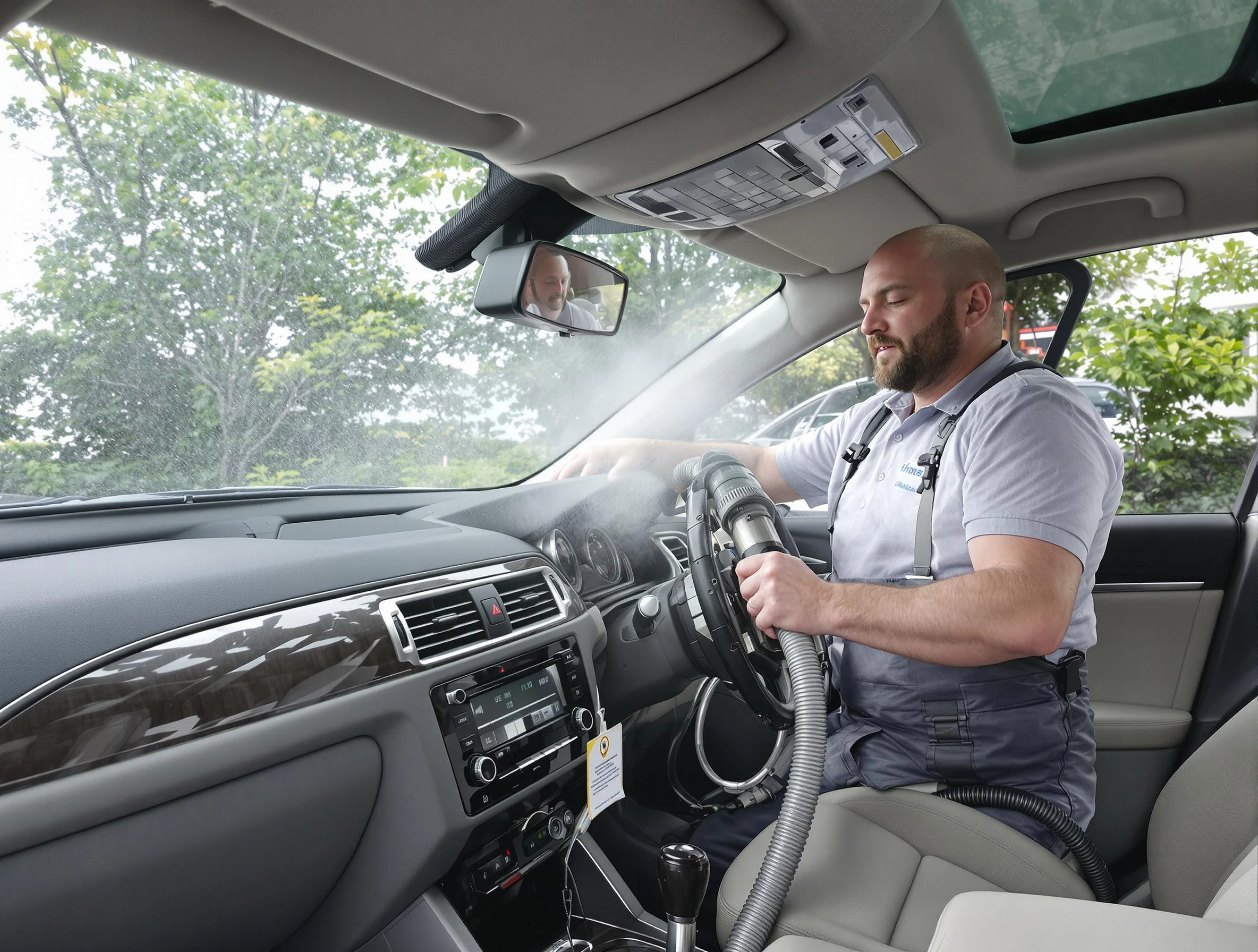 Carefree Air Duct Cleaning specialist performing professional car duct cleaning in Carefree